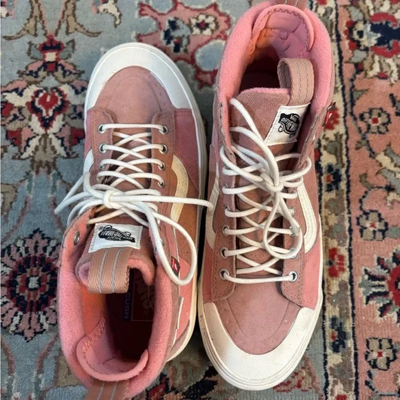 Vans Pink and Cream High-Top Sneakers - Picture 5 of 10